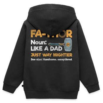 Mythologie du marteau Thor - Sweat Premium à capuche zippé enfant bio - noir - Dos - AI Model Kid Male (0cm)