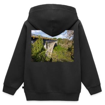 Pont des chutes Victoria près des chutes Victoria - Sweat Premium à capuche zippé enfant bio - noir - Dos - AI Model Kid Male (0cm)