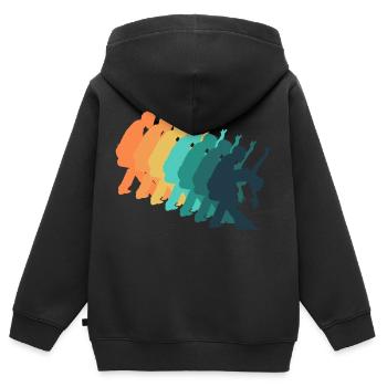Danse rétro - Sweat Premium à capuche zippé enfant bio - noir - Dos - AI Model Kid Male (0cm)