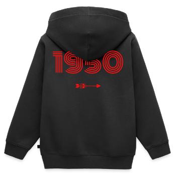 Jahrgang 1950 - Kinder Premium Organic Zip Hoodie - Schwarz - Hinten - AI Model Kid Male (0cm)