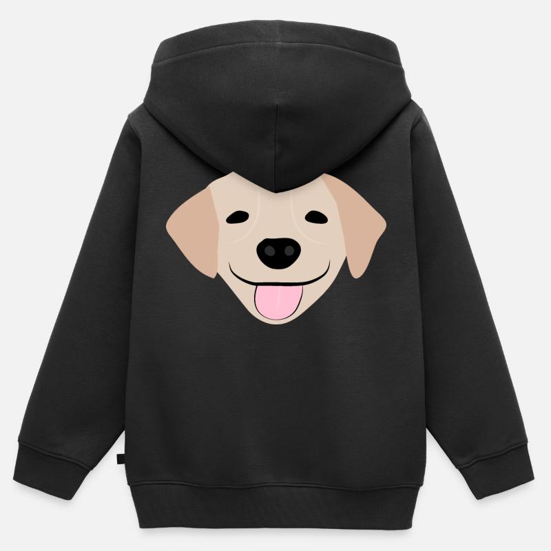 Golden Retriever 2 - Sweat Premium à capuche zippé enfant bio - noir