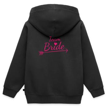 Équipe Bride Pink Heart - Sweat Premium à capuche zippé enfant bio - noir - Dos - AI Model Kid Male (0cm)