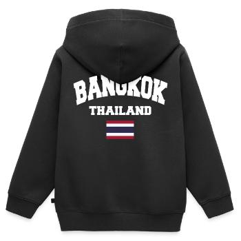 Bangkok - Kinder Premium Organic Zip Hoodie - Schwarz - Hinten - AI Model Kid Male (0cm)