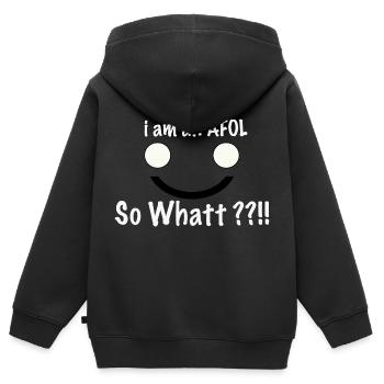 test - Kinder Premium Organic Zip Hoodie - Schwarz - Hinten - AI Model Kid Male (0cm)