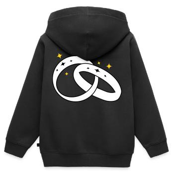 Trauringe zur Verlobung2 - Kinder Premium Organic Zip Hoodie - Schwarz - Hinten - AI Model Kid Male (0cm)
