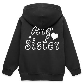 big sister - Sweat Premium à capuche zippé enfant bio - noir - Dos - AI Model Kid Male (0cm)