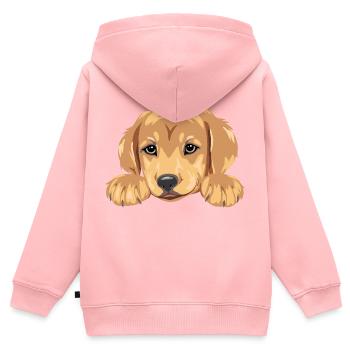 Niedlicher Golden Retriever Welpenkopf - Kinder Premium Organic Zip Hoodie - Rosa - Hinten - AI Model Kid Female (0cm)
