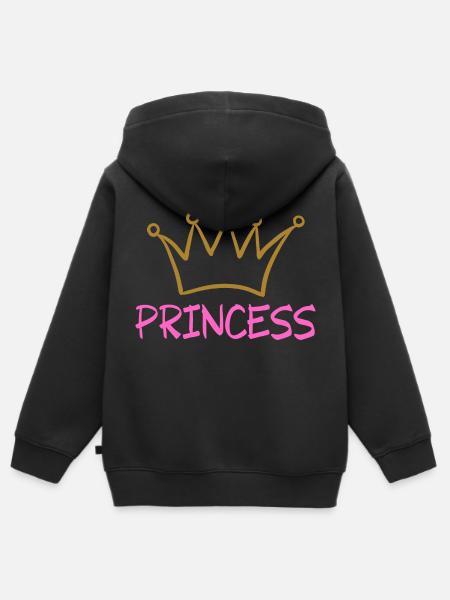PRINCESS 2 - Kinder Premium Organic Zip Hoodie - Schwarz