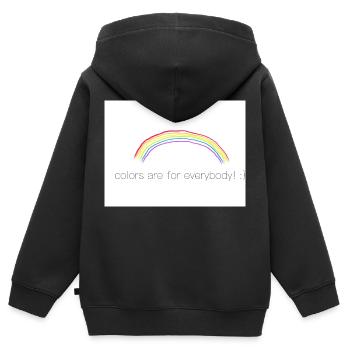 Rainbow - Kinder Premium Organic Zip Hoodie - Schwarz - Hinten - AI Model Kid Male (0cm)