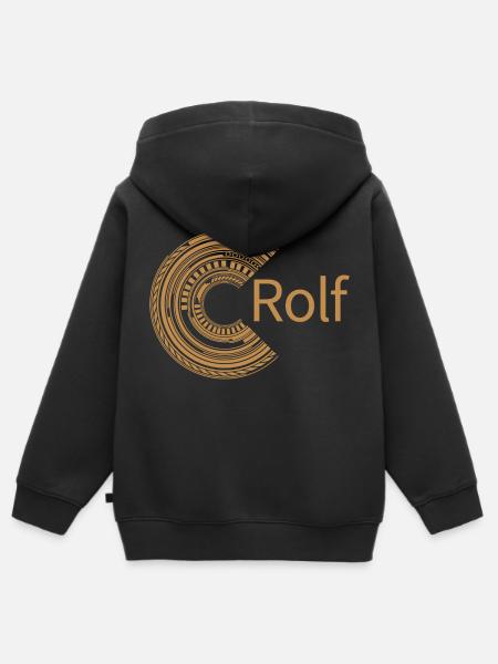 Für Rolf - Hoodie Premium med dragkedja barn ekologisk - svart
