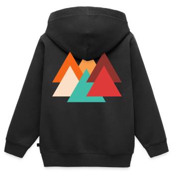 Retro-Dreieck - Kinder Premium Organic Zip Hoodie - Schwarz - Hinten - AI Model Kid Male (0cm)