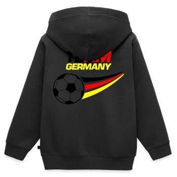 team germany soccer - Kinder Premium Organic Zip Hoodie - Schwarz - Hinten - AI Model Kid Male (0cm)