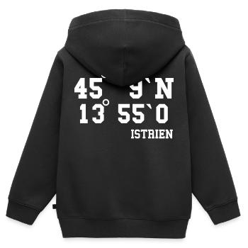 Istrien Kroatien Balkan Adria Urlaub Idee - Kinder Premium Organic Zip Hoodie - Schwarz - Hinten - AI Model Kid Male (0cm)