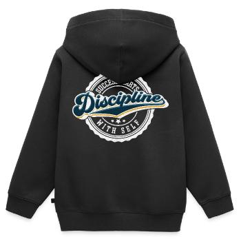 Success Starts With Self Discipline - Sweat Premium à capuche zippé enfant bio - noir - Dos - AI Model Kid Male (0cm)