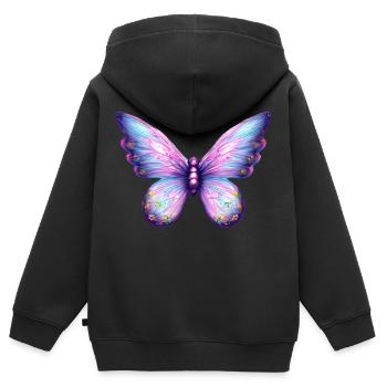 Schmetterling Falter Insekt Tier - Kinder Premium Organic Zip Hoodie - Schwarz - Hinten - AI Model Kid Male (0cm)