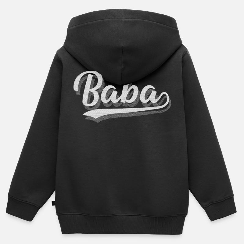 Baba - Sweat Premium à capuche zippé enfant bio - noir
