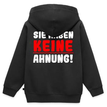 Sie haben keine Ahnung - Kinder Premium Organic Zip Hoodie - Schwarz - Hinten - AI Model Kid Male (0cm)