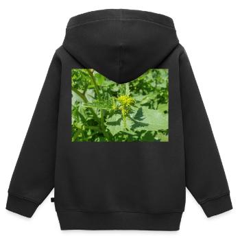 schwarzer Senf Rhamphosp - Kinder Premium Organic Zip Hoodie - Schwarz - Hinten - AI Model Kid Male (0cm)