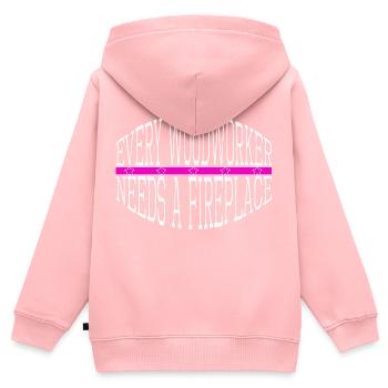 chop wood apprentice logging - Kinder Premium Organic Zip Hoodie - Rosa - Hinten - AI Model Kid Female (0cm)