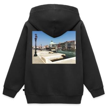 Die Lagunenstadt Venedig - Kinder Premium Organic Zip Hoodie - Schwarz - Hinten - AI Model Kid Male (0cm)