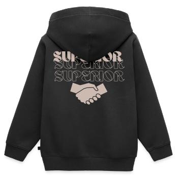 Superior handshake - Kinder Premium Organic Zip Hoodie - Schwarz - Hinten - AI Model Kid Male (0cm)