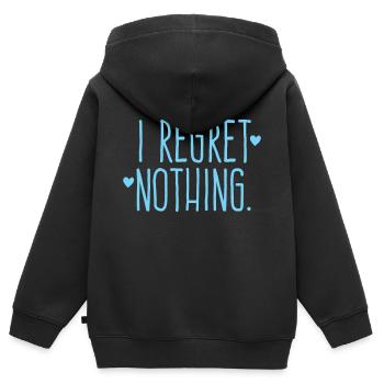 Je ne regrette rien ! - Sweat Premium à capuche zippé enfant bio - noir - Dos - AI Model Kid Male (0cm)