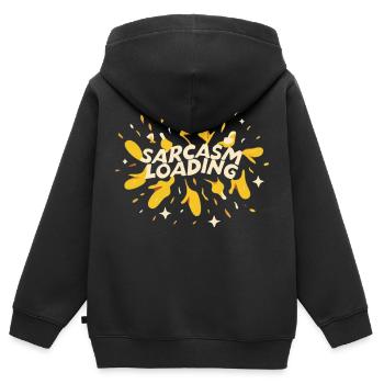 Sarcasm Loading - Kids Premium Organic Zip-up Hoodie - black - Back - AI Model Kid Male (0cm)