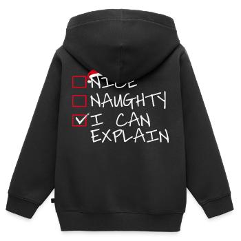 Nice naughty i can explain - Kinder Premium Organic Zip Hoodie - Schwarz - Hinten - AI Model Kid Male (0cm)