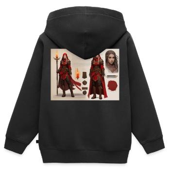 Rotkäppchen-Mädchen - Kinder Premium Organic Zip Hoodie - Schwarz - Hinten - AI Model Kid Male (0cm)