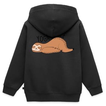Yoga-Stil - Kinder Premium Organic Zip Hoodie - Schwarz - Hinten - AI Model Kid Male (0cm)