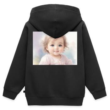 boy's clothing - Kids Premium Organic Zip-up Hoodie - black - Back - AI Model Kid Male (0cm)