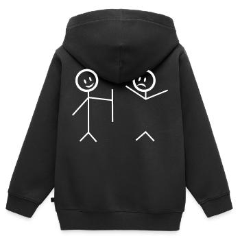 Ich decke Sie - Kinder Premium Organic Zip Hoodie - Schwarz - Hinten - AI Model Kid Male (0cm)