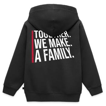 Together We Make A Family Familie Liebe Spruch - Kinder Premium Organic Zip Hoodie - Schwarz - Hinten - AI Model Kid Male (0cm)
