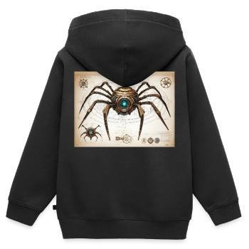 Mechanischer Spider 2 FINAL - Kinder Premium Organic Zip Hoodie - Schwarz - Hinten - AI Model Kid Male (0cm)