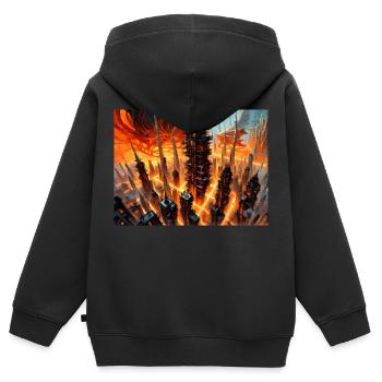 Zorn der Natur #2 - Kinder Premium Organic Zip Hoodie - Schwarz - Hinten - AI Model Kid Male (0cm)
