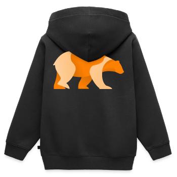 Bär Logo - Kinder Premium Organic Zip Hoodie - Schwarz - Hinten - AI Model Kid Male (0cm)