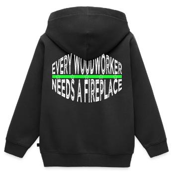 arborists americas forest work fun chainsaw grab - Kinder Premium Organic Zip Hoodie - Schwarz - Hinten - AI Model Kid Male (0cm)