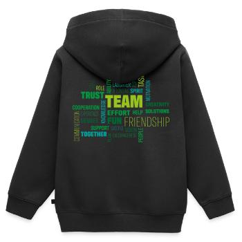 Équipe - Sweat Premium à capuche zippé enfant bio - noir - Dos - AI Model Kid Male (0cm)