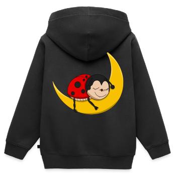 Marienkäfer - Gute Nacht - Kinder Premium Organic Zip Hoodie - Schwarz - Hinten - AI Model Kid Male (0cm)