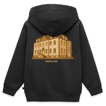 Musée Iserlohn Märkischer Kreis Nordrhein-Westfah - Sweat Premium à capuche zippé enfant bio - noir - Dos - AI Model Kid Male (0cm)