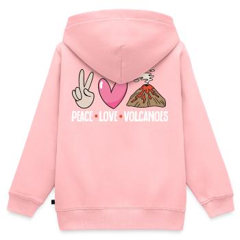 volcano, geology, volcanology, lava - Kids Premium Organic Zip-up Hoodie - rose - Back - AI Model Kid Female (0cm)