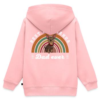 Bester Chihuahua Vater aller Zeiten Hund - Kinder Premium Organic Zip Hoodie - Rosa - Hinten - AI Model Kid Female (0cm)