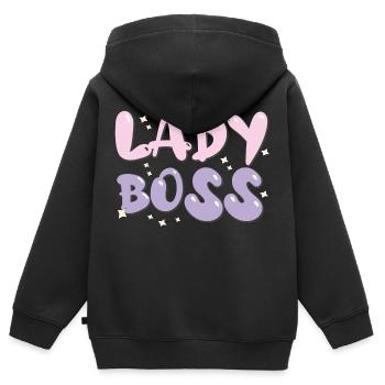 Lady Chef INTERNATIONALER FRAUENTAG 8. März - Kinder Premium Organic Zip Hoodie - Schwarz - Hinten - AI Model Kid Male (0cm)