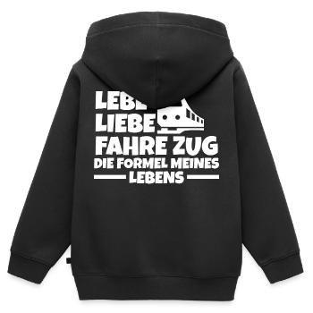 Chemin de fer miniature Train miniature Train Chemin de fer Chemin de fer Chemin de fer Train miniature Train modèle T - Sweat Premium à capuche zippé enfant bio - noir - Dos - AI Model Kid Male (0cm)