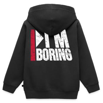I'm Boring I'm Boring Funny Saying Joke - Kids Premium Organic Zip-up Hoodie - black - Back - AI Model Kid Male (0cm)