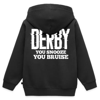 You Snooze You Bruise - Démo drôle d’amant de derby - Sweat Premium à capuche zippé enfant bio - noir - Dos - AI Model Kid Male (0cm)