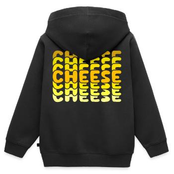 Käse Käse Käse! Alle Farben - Kinder Premium Organic Zip Hoodie - Schwarz - Hinten - AI Model Kid Male (0cm)