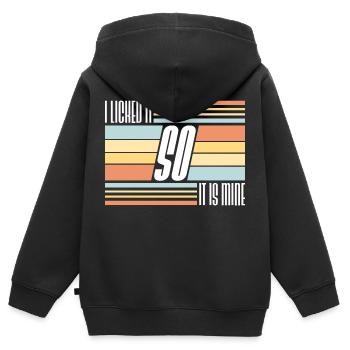 Je l’ai léché pour que ce soit le mien drôle de dire effronté - Sweat Premium à capuche zippé enfant bio - noir - Dos - AI Model Kid Male (0cm)