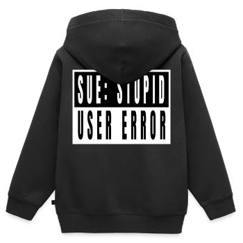 code de piratage codage codage devis informatique - Sweat Premium à capuche zippé enfant bio - noir - Dos - AI Model Kid Male (0cm)