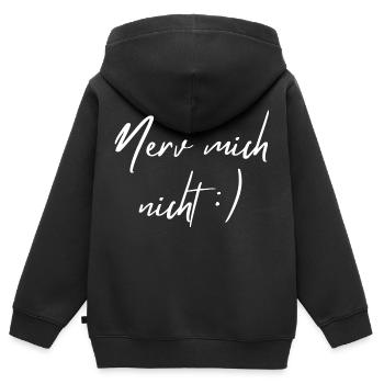 Nerv mich nicht - Kinder Premium Organic Zip Hoodie - Schwarz - Hinten - AI Model Kid Male (0cm)
